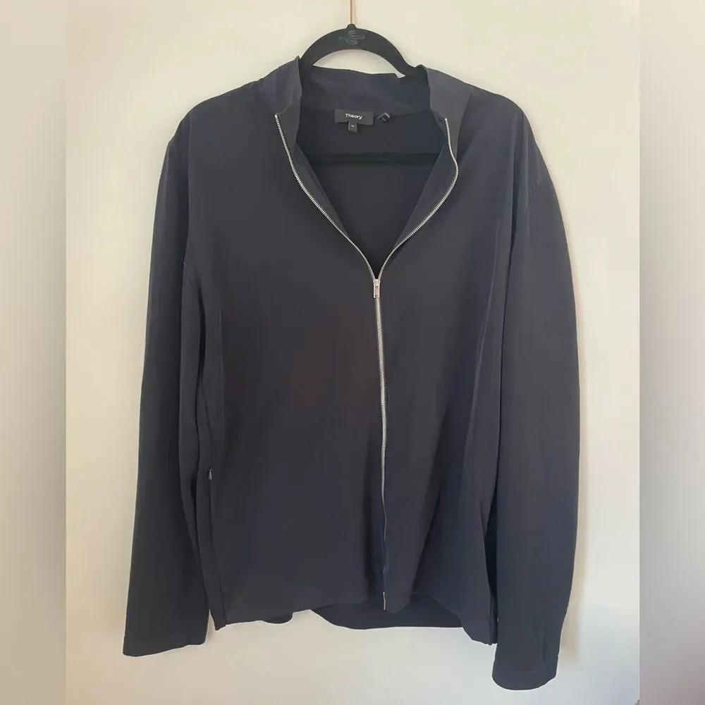 Theory jacket men’s navy Bellville Pk Fine Bilen Full Zip size xlarge